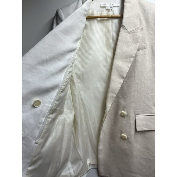 Veronica Beard NEW Braeton Linen Blend Dickey Jacket White/Limestone Size 10 - Picture 7 of 9